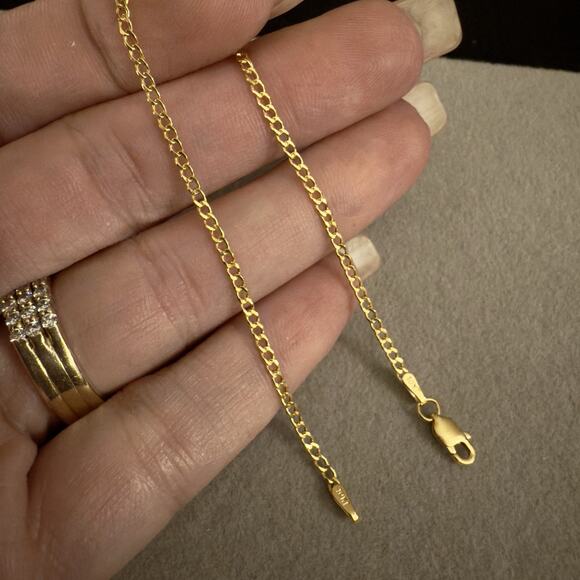 10k Solid Yellow Gold 7in Cuban Link 1.9mm Bracelet ~ NEW - Picture 8 of 8